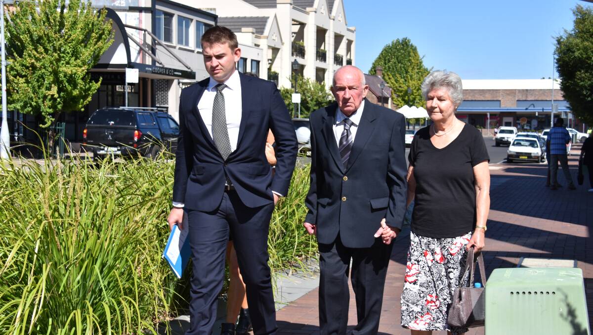 BULLET: Neville Newman and his wife Susan leaving Armidale Local Court in February. Photo: Laurie Bullock.