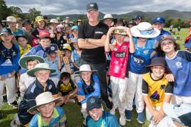 Steve Waugh's coaching clinic was put together by Central North on short notice, but was still inundated with over 100 children. Picture by Peter Hardin. 
