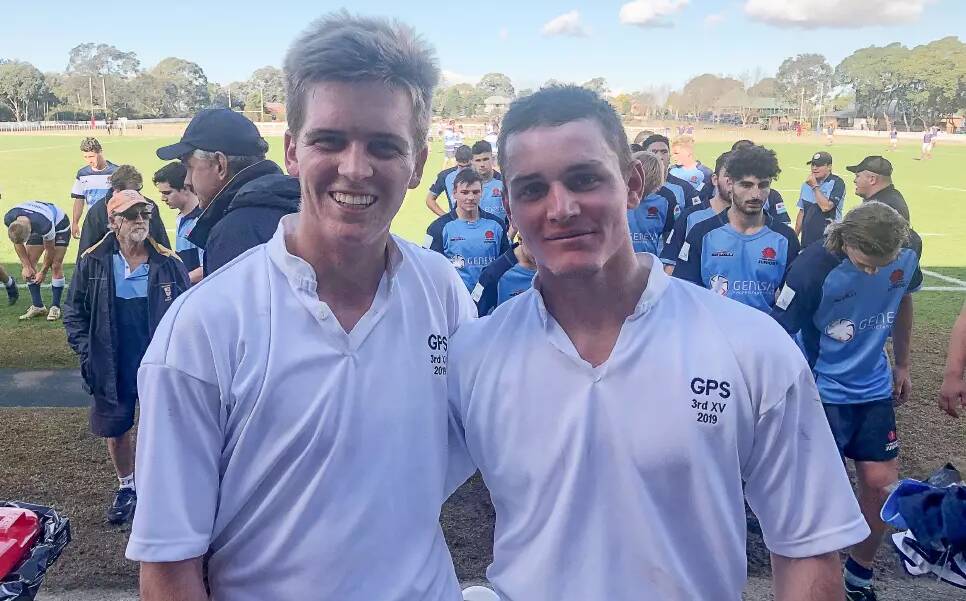 In 2019 Baker (right), pictured here with TAS schoolmate Edward Bell (Scone) represented GPS. Photo: Supplied