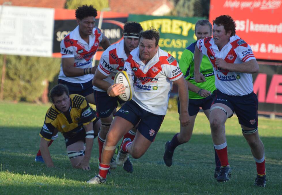 Walcha breakaway-come-half-back Thor Crombie relishes a bit of open space.