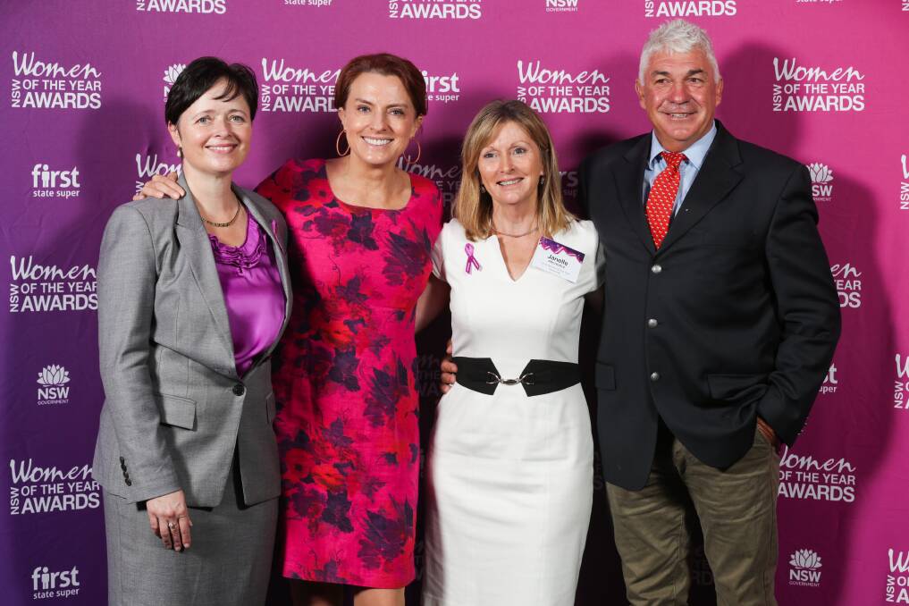 LEADER: NSW Minister for Women Tanya Davies, Gretel Killeen with Janelle and husband Miles Archdale in Sydney. Photo: Supplied