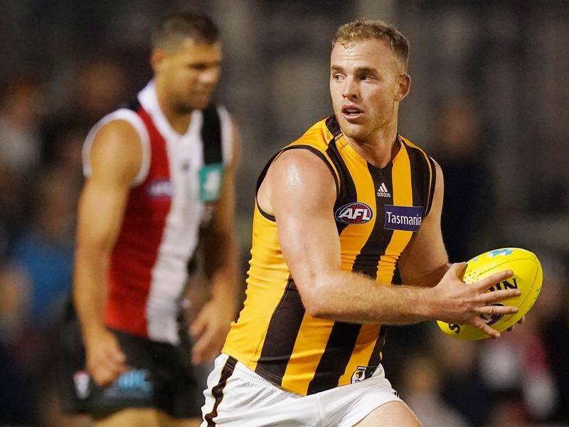 Hawks star Tom Mitchell racked a team-high 21 disposals in the pre-season clash with St Kilda.