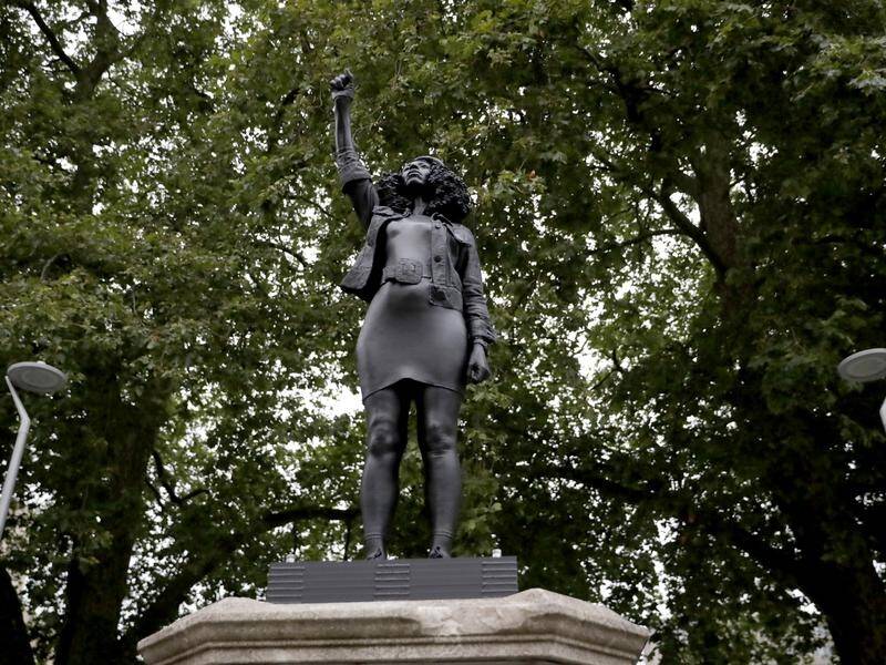 A statue of a BLM protester has replaced one of a slave trader in the English city of Bristol.