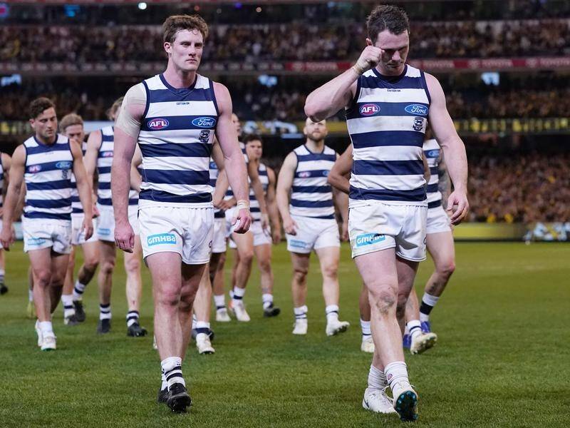 A bitterly disappointed Patrick Dangerfield (r) says Geelong must look to improve and do better.