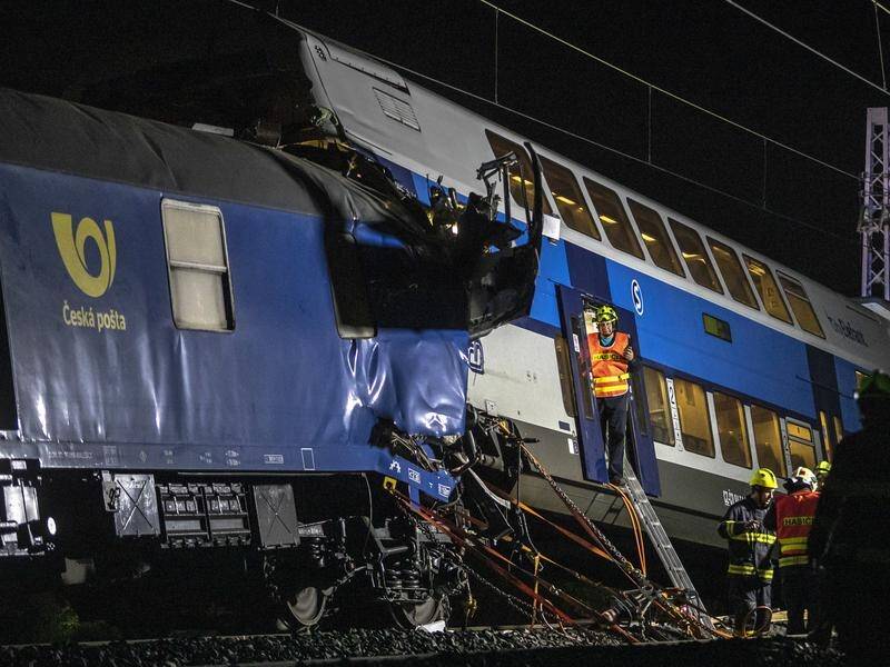 There has been a train crash near the Czech capital of Prague, with dozens injured.