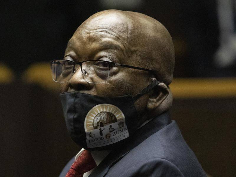 Former South African president Jacob Zuma appears in the High Court for his graft trial.