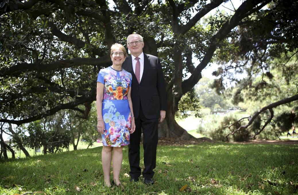Govenor of NSW Margaret Beazley with partner Dennis Wilson.