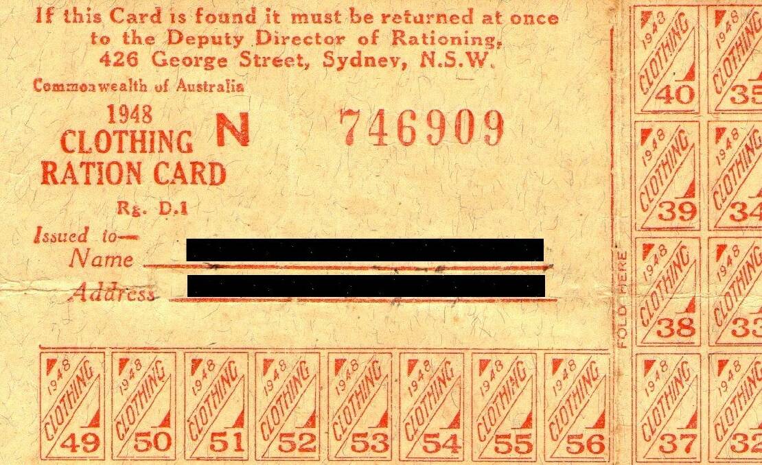 Sacrifices: Unused coupons from typical 1940s ration card – clothing was the second commodity to be rationed.